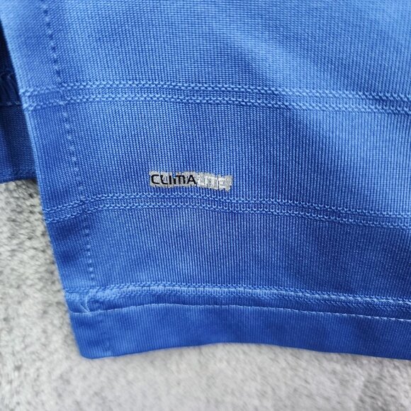 Mens Blue Adidas Polo Shirt 100% Polyester Short Sleeve Climalite Size XL - Picture 10 of 13